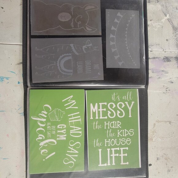 Bundle 6 ~ Reusable Silk Screen Stencils ~ 10 x 13 Binder ~Miscellaneous - Picture 16 of 16